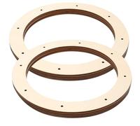 Housoutil 2pcs Wood Wreath round Frame Simple Creation Ring with Smooth Hand Feeling Practical Design for Christmas and Pathway Decoration