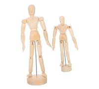 Housoutil 2pcs Wooden Artist Mannequin with Flexible Joints Poseable Limbs for Life Drawing and Sketching Durable Art Model Figures for Creative Family Bonding and Artistic Projects