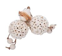 Housoutil 2pcs Wooden Parrot Chew for Birds and Cockatiels, Natural Hanging Foraging Designed for Beak Trimming and Relieving Boredom, Bird Cage Accessory for Cage Environments