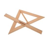 Housoutil 2pcs Wooden Sewing Ruler 50cm Dual Scale with Precise 45° and 90° Triangle, Comfortable Grip and Accurate Measurement for Teachers and Students in Art and Craft Measuring