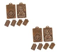 Housoutil 2sets Antique Buddha Charms Retro Double Sided Brass Zodiac Pendants for DIY Jewelry Making Keychains Necklaces for Craft Projects 6pcs*2
