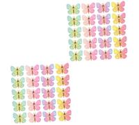 Housoutil 2sets Butterfly Embellishments for Crafting Flat Back Charms for DIY Jewelry Home Decor Hair Accessories Wedding Party Decorations 40pcs*2