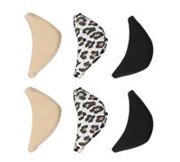 Housoutil 3 Pairs Black Sponge Shoe Head Pads with Good Resilience and Rewashable Feature, Simple Design High-Heeled Shoe Tip Pads for Comfortable Forefoot Cushioning