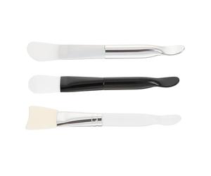 Housoutil 3 Pcs Facial Cream Mask Applicator Brushes Soft Silicone and Nylon Material, Firm Enough to Spread Clay Masks, for DIY Face Care and Wide Application Random Color