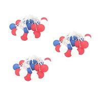 Housoutil 3 Pcs Red White Blue Solar Garden Lights Led String Lights for Outdoor Decorative Lamp Adornment Independence Day Decor Festival Decorations