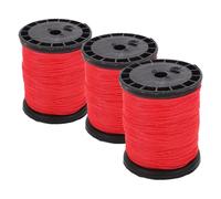 Housoutil 3 Rolls Red Nylon Masonry Nylon Twine String Line for Construction Supply, Sturdy Bricklaying Cord for Outdoor Masonry Jobs and Building Sites