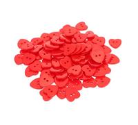 Housoutil 300 Pcs Red Heart Shaped Resin Buttons Sewing Craft Supplies for DIY Clothing Knitting Crochet Embellishments for Handcrafting and Scrapbooking Projects