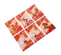 Housoutil 300pcs Chinese Red Envelopes for Cash with Horse Patterns Paper Craft Lunar Year Hong Bao Decorative Lucky Money Packets for Spring Festival Wedding and Asian Celebration