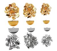 Housoutil 300pcs Metal Crimp Ends Cord Ends for Jewelry Making with Interior Teeth Design and Half Round Shape for DIY Crafts and Necklace Silk Fastener Clasps to Hide Incomplete