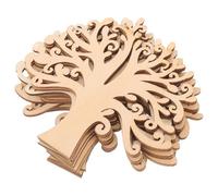 Housoutil 30pcs Blank Tree-Shaped Wood Slices Made from Beige Density Board, DIY Craft Wooden Chips that Unleash Creativity and Can be Displayed, for Christmas Ornaments and Indoor