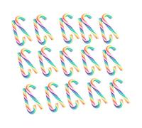 Housoutil 30pcs Christmas Candy Cane Shape Jewelry Accessories DIY Materials Polymer Clay Decoration Unique Classic for Christmas Party Bright Mixed Colors Random Color