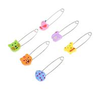 Housoutil 30pcs Plastic Head Safety Pin Long Newborn Safety Pin for Animal Diaper Nappy Cute Strong