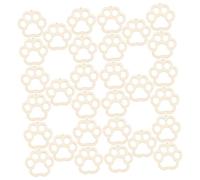 Housoutil 30pcs Wooden Dog Paw Cutouts Jute Rope Lightweight DIY Wood Slices for Graffiti Painting Home Decoration Craft Projects and Gift Ideas