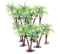 Housoutil 36pcs Miniature Artificial Coconut Palm Trees for Model Scenery Plastic Landscape Accessories Low Maintenance Mini Trees for Crafts DIY Sand Table and Architecture Decor