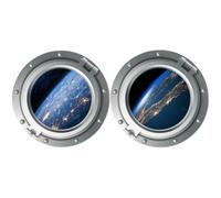 Housoutil 3D Planet Universe Wall Decal PVC Multi-Colour 2Pcs Sturdy Window Sticker Suitable for Indoor Home and Study Room Decoration