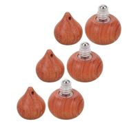 Housoutil 3pcs 1ml Bamboo Wood Car Essential Oil Roller Bottles with Hanging Diffuser Pendant, Refillable Aromatherapy Fragrance Air Freshener for Travel and Vehicle Use