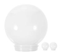 Housoutil 3pcs Acrylic Milky White Globe Light Shade 150mm Diameter 7.5cm Threaded Opening, Outdoor Post and Wall Lamp Replacement Lampshade for Ceiling and Garden Lighting