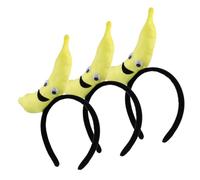 Housoutil 3pcs Banana Headband Hair Accessories for Party and Luau, Plush and Plastic Materials, Comfortable Fit with Unique Vibrant Design for Boys and Girls and Adults
