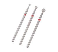 Housoutil 3pcs Emery Electric Nail Drill Bits for Manicure Grinding Heads with Silver Polishing Tips, Designed to Remove Dead Skin and Protect Skin from Overheating, for Professional Nail