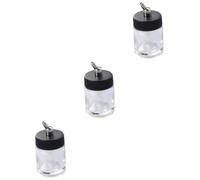 Housoutil 3pcs Glass Airbrush Paint Bottles with Cover Adaptor Refillable Jars for Siphon Feed Airbrush Models Master Badger Professional Paint Cup Accessory