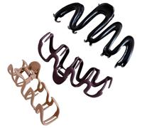 Housoutil 3pcs Hair Claw Clips for Women Versatile Lightweight Plastic Hair Accessories with Wave Structure Design and Daily Wear