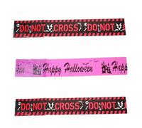 Housoutil 3pcs Halloween Warning Tape Pe Material Bright Caution Tape for Haunted House Bar Ktv Party Decorations Random Style