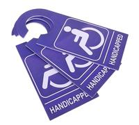 Housoutil 3pcs Handicap Parking Signs for Cars and Outdoor Use Blue PVC Disabled Parking Permit Holders with Wheelchair User Symbol Hang Placard Tags