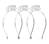 Housoutil 3pcs Metal Headbands Silver Single Party Headwear Bridal Headpieces Wedding Team Bride Head Band Tightly Hold Hair Spice up The Atmosphere for Parties
