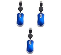 Housoutil 3pcs Mini USB Telescopic Mouse for Laptop Portable Computer Mouse Ergonomic Design for Working The Go