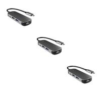Housoutil 3pcs Multi Usb Port Dongle Usb- Expansion Transfer Adapter Dock Holder Hub Computer Accessory Supplies