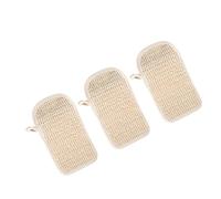 Housoutil 3pcs Natural Cotton Linen Soap Holder Bag with Exfoliating Action for Shower and Travel, Beige Foaming Soap Pouch for Body Scrubbing and Gentle Skin Cleansing