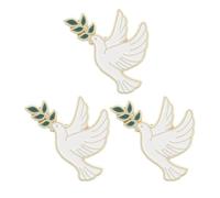 Housoutil 3pcs Peace Dove Brooch Pins in White Zinc Alloy with Elegant Dove Shape, Symbolic Meaning and Versatile Usage for Special Events and Scarf Accessory