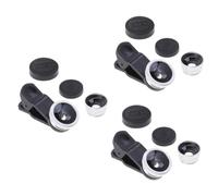 Housoutil 3pcs Phone Camera Lens Universal Mobile Lens Attachment Wide Angle Macro Fisheye Sturdy Aluminum Alloy
