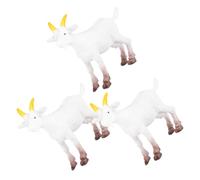 Housoutil 3pcs Realistic Miniature Goat and Sheep Figurines Set, PVC Farm Animal for DIY Scene Decoration, Educational Collectible Lamb Ornaments for and Hobbyists