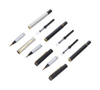 Housoutil 3pcs Refillable Fountain Brush Pen with Soft Stainless Steel Tips Portable Calligraphy Ink Pens for Chinese Sumi Fine Script Writing Drawing and Signature Practice
