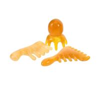 Housoutil 3pcs Resin Octopus Shape Massage Comb Set with Handle, Manual Guasha Scalp and Face Meridian Massager, Portable Mini Head and Back Shoulder Massage Tool for Hair Care