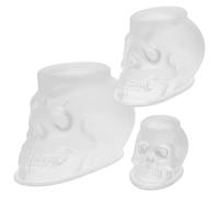 Housoutil 3pcs Reusable Silicone Skull Mold for Scented Candle Making with Easy Release Feature, for DIY Crafts and Handmade Halloween Decorations, for Friends Who Love DIY Projects