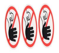 Housoutil 3pcs Self-Adhesive Do Not Touch Security Sign Stickers Warning Decals with Clear Patterns and Strong Adhesion for Equipment Safety and Staff Awareness