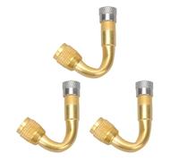 Housoutil 3pcs Tire Inflator Adapter Extensions 45 Degree Curved Copper Valve Stem Extenders for Car Truck Motorcycle Trailer, Multi-purpose Tire Inflation Accessory