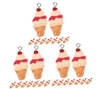 Housoutil 3sets Resin Ice Cream Cone Charms for DIY Jewelry Making Cute Dessert Pendant Accessories for Bracelets and Craft Projects Vivid Design and Easy to Install 10pcs*3
