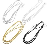 Housoutil 4 Pairs Metal Shoelaces Replacement, Decorative | Glossy Reflective Finish, Easy to Replace and Stay Tied, Stylish Upgrade for Daily Wear and Fashion Styling
