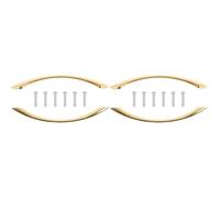 Housoutil 4 Pcs Gold Zinc Alloy Curved Bridge Pull Handle for Shoe Cabinets | Bright Textured Finish, Simple Elegant Style, Replacement Ready, for Nightstands, Living Room Makeovers
