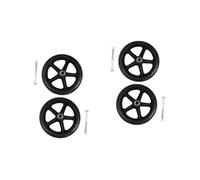 Housoutil 4 pcs Wheelchair Front Wheels Black Solid Tires with Ball Bearing Easy to Install Replacement Accessories for Manual Wheelchairs Wear Resistant Load Bearing Castors