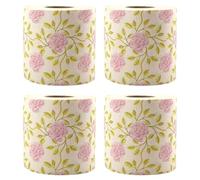 Housoutil 4 Rolls Printed Bath Tissues Floral Printing Pattern Napkin Paper Party Favor Not Easy to Get Deformed Creative Bamboo Pulp Toilet Paper for Party Holiday Essential