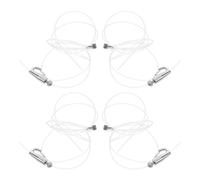 Housoutil 4 Sets Picture Hanging Kit with Rail Hooks Stainless Steel Nylon Rope System for Photos Mirrors Art Adjustable