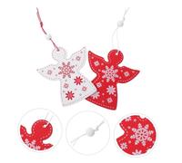 Housoutil 40 pcs Wooden Christmas Angel Ornaments Xmas Tree Hanging Decorations for Holiday Scene Layout and Festive Party Decor