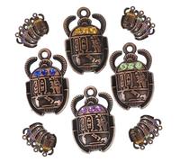 Housoutil 40pcs Antique Egyptian Scarab Beetle Pendants Mixed Colors DIY Jewelry Charms for Necklace Bracelet Handbag Decorations Gifts