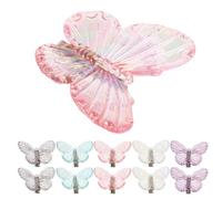 Housoutil 40PCS Mini Butterfly Hair Clips Set for Women - Non-Slip Side Bangs Barrettes with Glitter Plastic, Multi-Color (Blue, Purple, Pink, Grey) - Cute Fairy Hair Accessories for