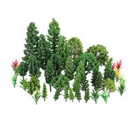 Housoutil 40pcs Mixed Miniature Trees for DIY Crafts Sturdy Plastic Model Trees with Lifelike Design for Diorama Scenery Train Landscape and Micro Architecture Projects
