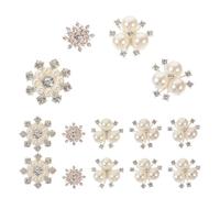 Housoutil 40pcs Rhinestone Flatback Charms for DIY Crafts, Alloy | Lightweight Anti Wear Replacement Pieces, for Clothes and Headpiece Projects, Shiny Wedding Craft Accents